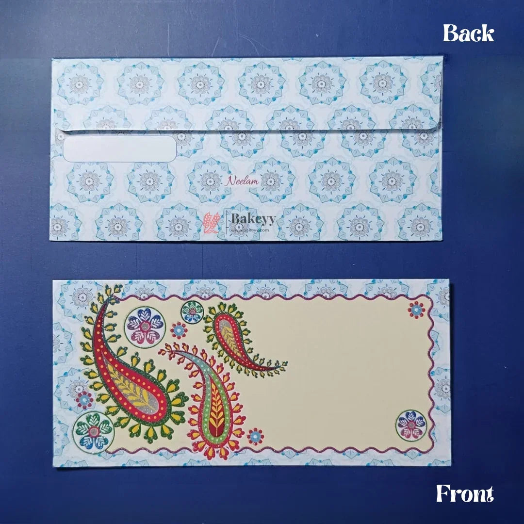 Designer Money Envelope Shagun Cover for Wedding and Festive Gifting | Pack of 10 - Bakeyy.com - India - Designer Money Envelope Shagun Cover for Wedding and Festive Gifting | Pack of 10 - Design 3 70.00