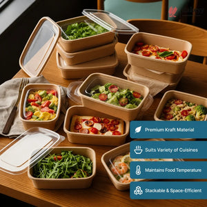 DisposableRoundKraftContainersforFoodWithLid_2 - Bakeyy.com IN