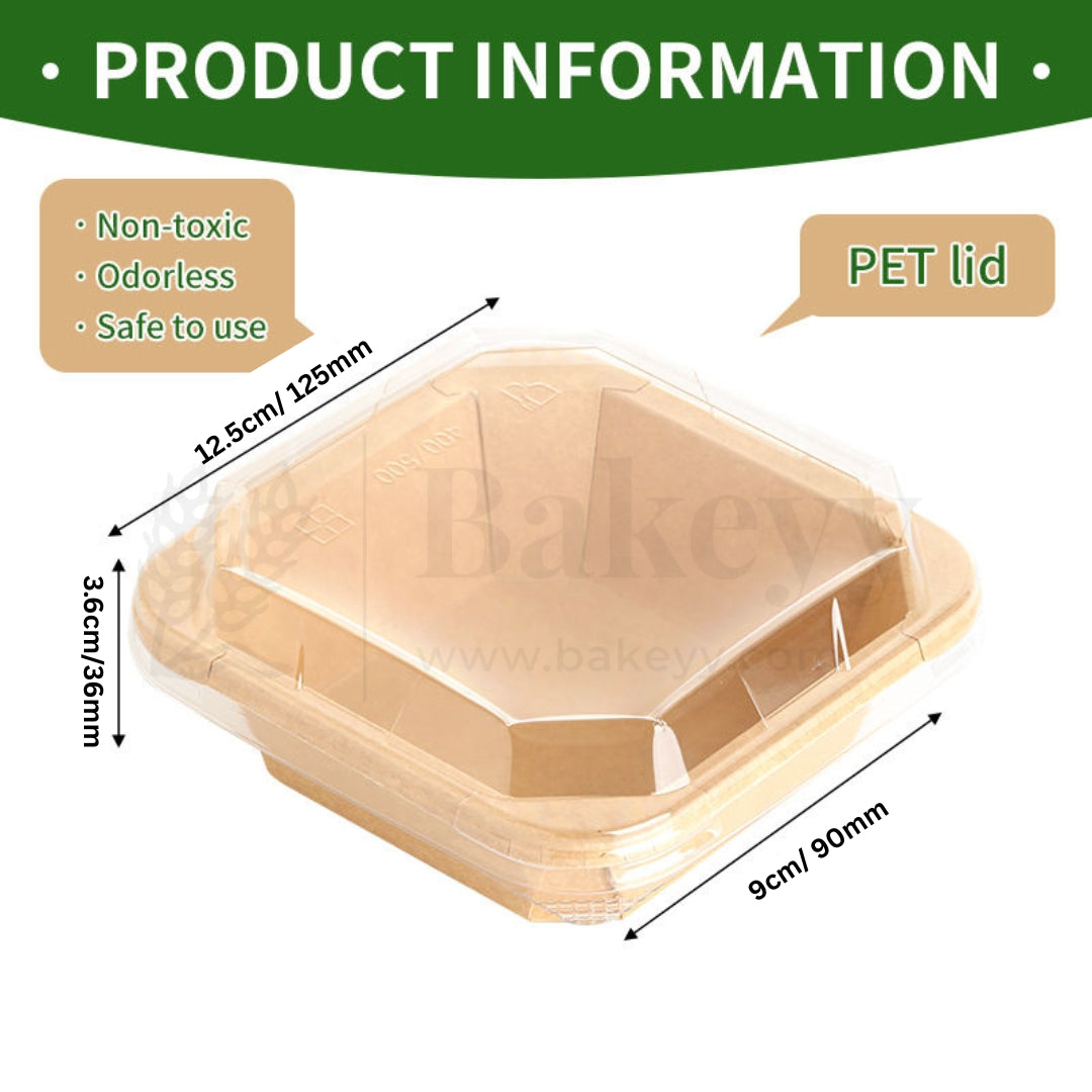 Beige pet food container with dimensions and product information on a white background