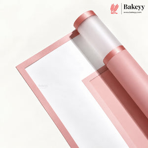Transparent Double Gold Border Korean Flower Bouquet Cover Sheet | Pack of 20