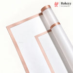 Transparent Double Gold Border Korean Flower Bouquet Cover Sheet | Pack of 20