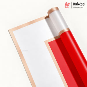 Transparent Double Gold Border Korean Flower Bouquet Cover Sheet | Pack of 20