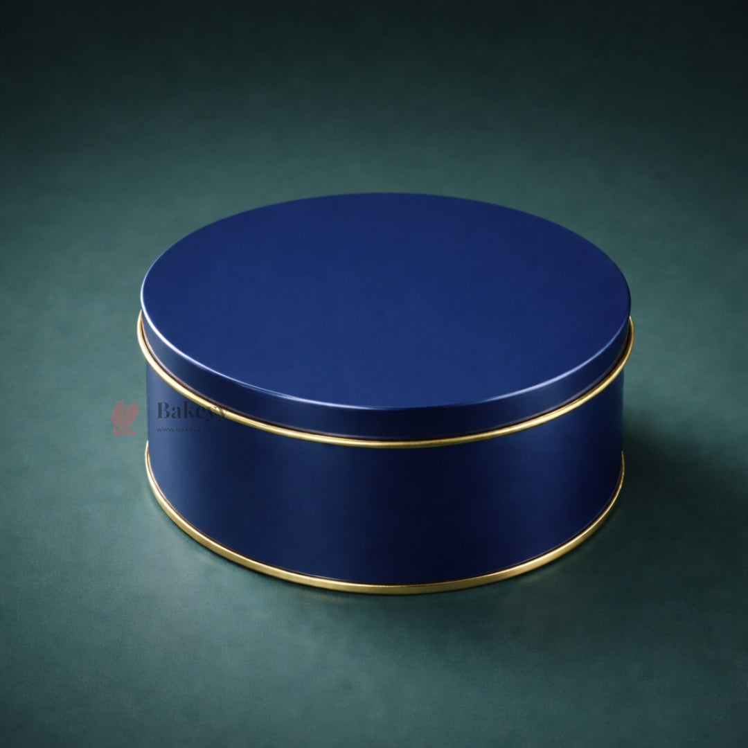 Dream Cake Tin Box Gold Round Empty Decorative Tin Box | 500 Gram Tin | Gift Box | Pack of 6 - Bakeyy.com - India - Dream Cake Tin Box Gold Round Empty Decorative Tin Box | 500 Gram Tin | Gift Box | Pack of 6 - Gold