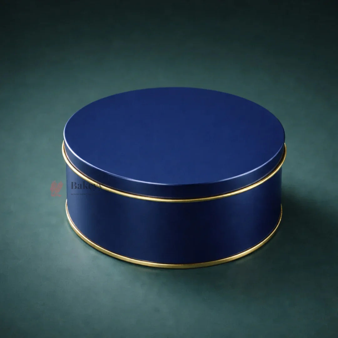 Dream Cake Tin Box Gold Round Empty Decorative Tin Box | 500 Gram Tin | Gift Box | Pack of 6 - Bakeyy.com - India - Dream Cake Tin Box Gold Round Empty Decorative Tin Box | 500 Gram Tin | Gift Box | Pack of 6 - Gold