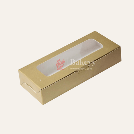 2 Brownie Box | Gold Color | With Window - Bakeyy.com - India - 2 Brownie Box | Gold Color | With Window - Pack Of 10