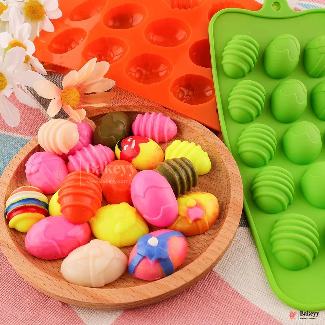 Silicone Easter Egg Chocolate Mould – 15 Cavity Decorative Tray| 1 Piece