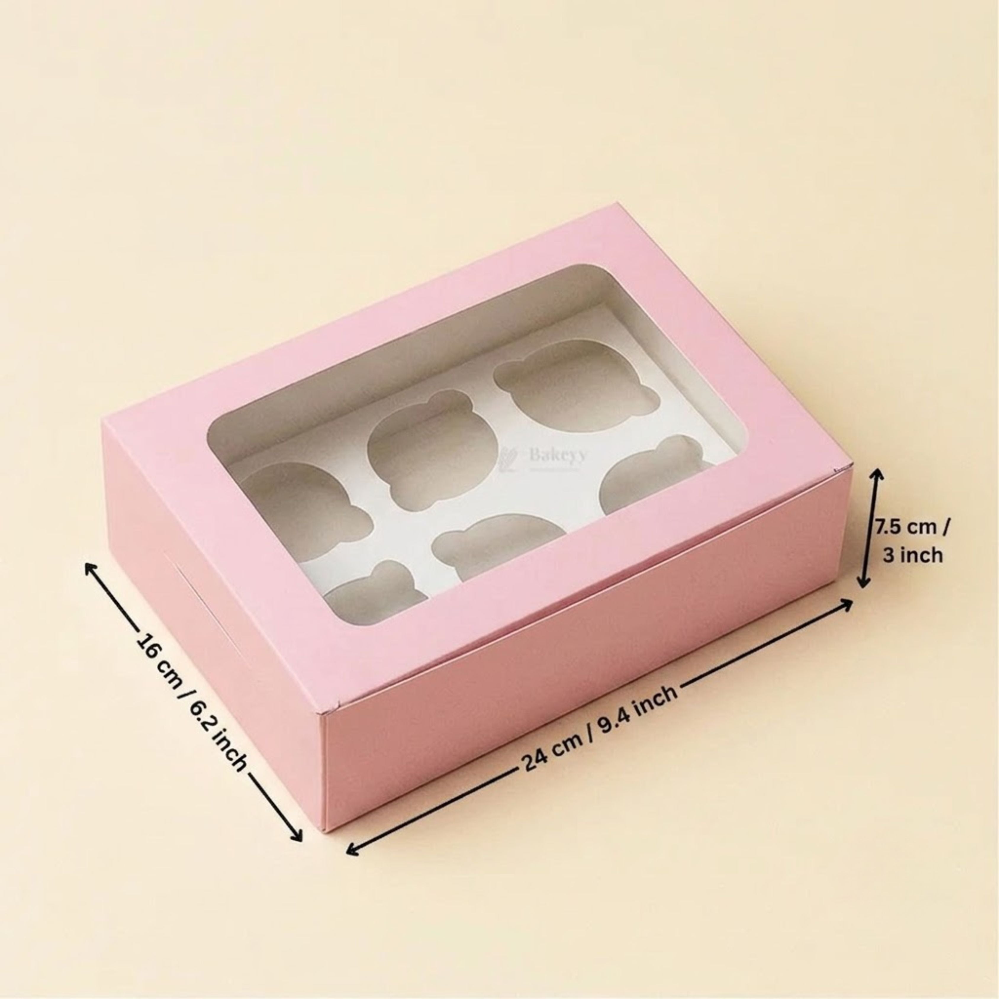 Pink Color Cupcake Box | With Handle & Without Handle | Multiple Capacities Available | Pack of 10
