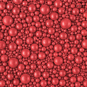 Pattern of red spherical objects on a red background