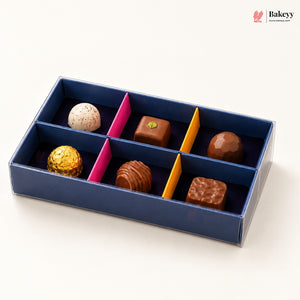 Elegant Chocolate & Sweet Gift Box with Transparent Lid & 6-Compartment | Pack of 10