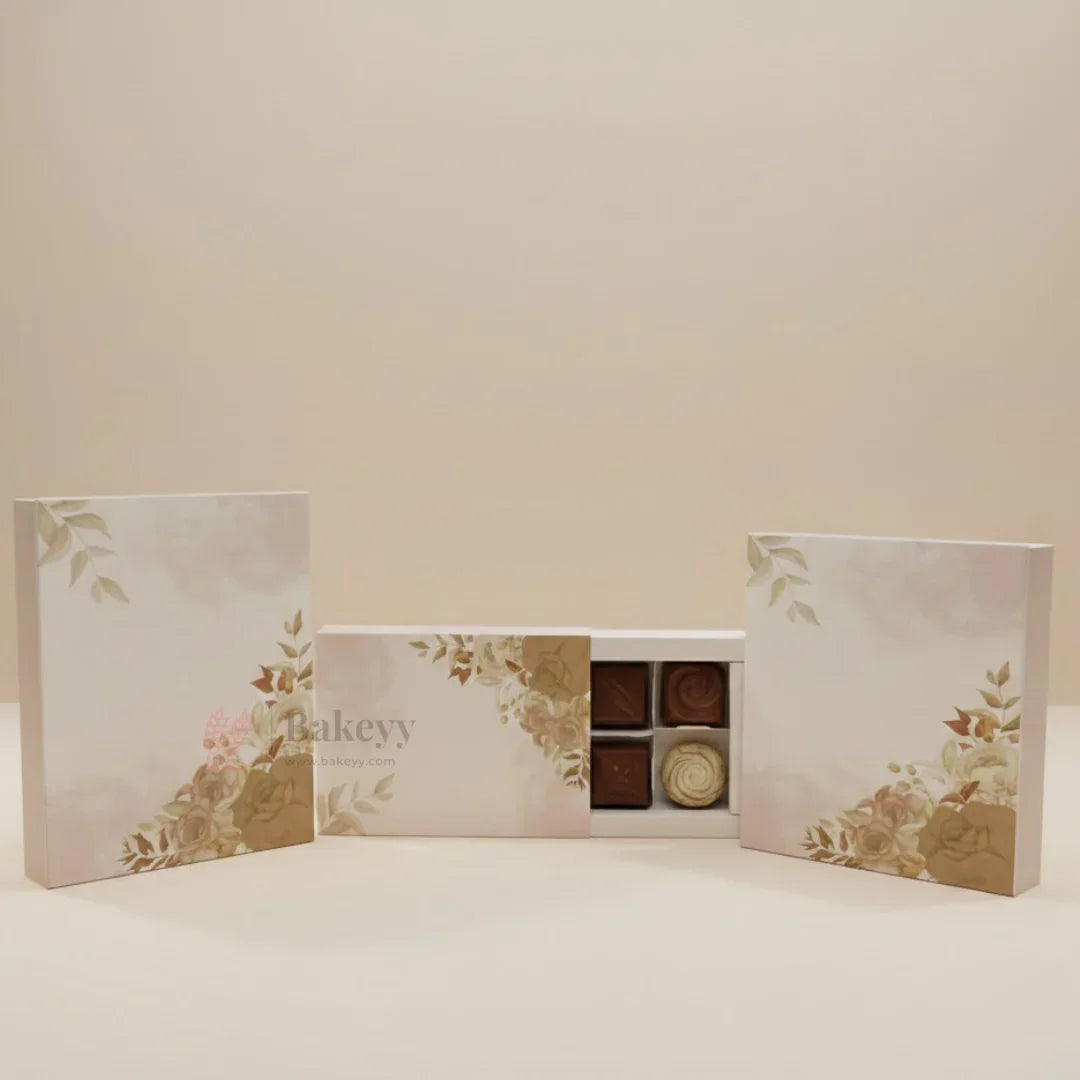 Elegant Floral Chocolate Gift Box with Inner Tray | Gift Box | Multipurpose Box | Pack of 10