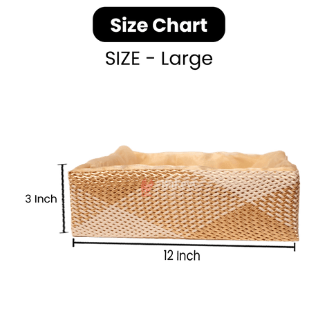 Hues Elegant Beige Pearl Net Square Hamper | Luxurious Gifting Basket - Bakeyy.com - India - Hues Elegant Beige Pearl Net Square Hamper | Luxurious Gifting Basket - Small-8 Inch