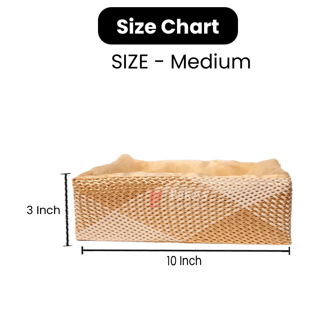 Hues Elegant Beige Pearl Net Square Hamper | Luxurious Gifting Basket - Bakeyy.com - India - Hues Elegant Beige Pearl Net Square Hamper | Luxurious Gifting Basket - Small-8 Inch