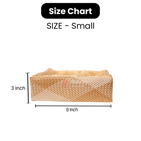 Hues Elegant Beige Pearl Net Square Hamper | Luxurious Gifting Basket - Bakeyy.com - India - Hues Elegant Beige Pearl Net Square Hamper | Luxurious Gifting Basket - Small-8 Inch