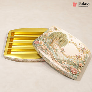 Oval Sweet & Dry Fruit Gift Box with Golden Cavity | 4 Designs | Pack of 1