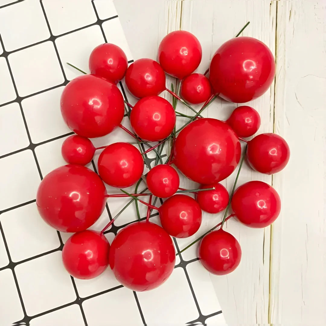 Decorative Faux Balls Cake Topper | Cake Decor | Craft & Décor Fillers | Mixed Sizes | Pack of 20