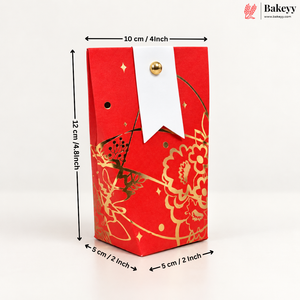 Tall Button Closure Favor Box – 12 x 5.5 x 5 cm | Festive & Diwali Gift Packaging| Pack of 10