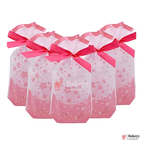 23.5x15cm Red Flower Plastic Stand Up Treat Favor Bags Gift Wrapper Bags for Candy Cookie Chocolate | Pack of 50 | - Bakeyy.com - India - 23.5x15cm Red Flower Plastic Stand Up Treat Favor Bags Gift Wrapper Bags for Candy Cookie Chocolate | Pack of 50 | - Default Title