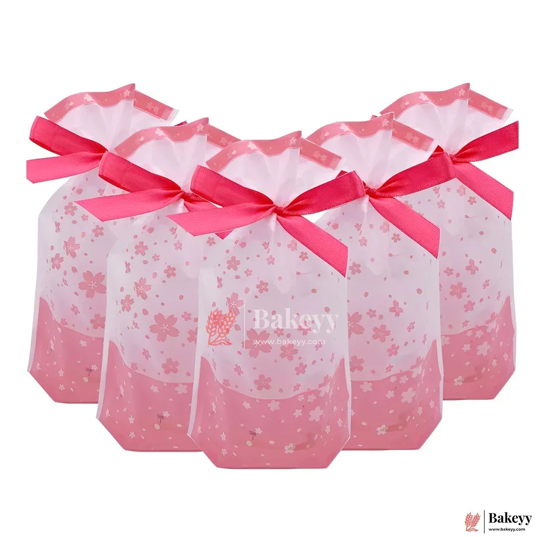 23.5x15cm Red Flower Plastic Stand Up Treat Favor Bags Gift Wrapper Bags for Candy Cookie Chocolate | Pack of 50 | - Bakeyy.com - India - 23.5x15cm Red Flower Plastic Stand Up Treat Favor Bags Gift Wrapper Bags for Candy Cookie Chocolate | Pack of 50 | - Default Title