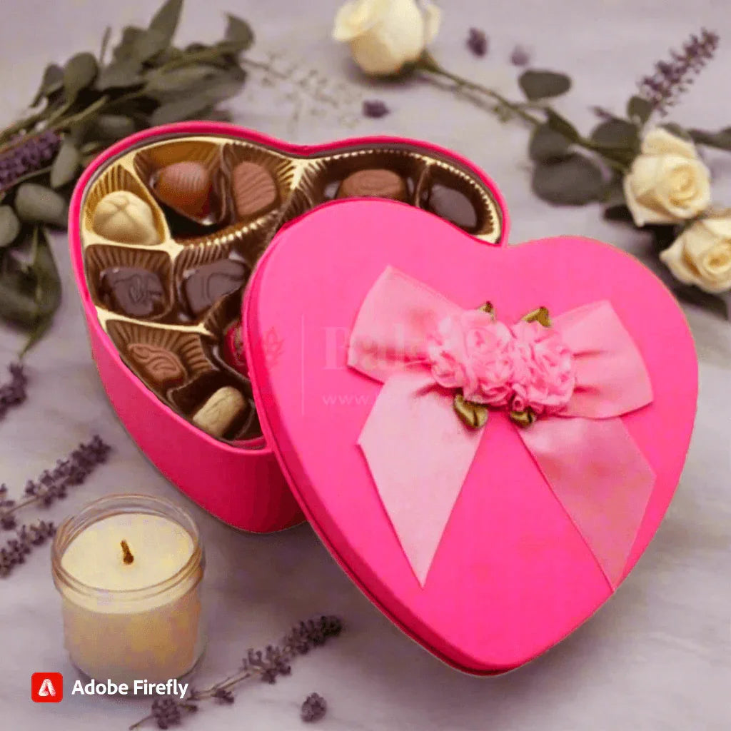 Extra Large-Size 4| Mixed Colours with Mixed Bow Heart Empty Decorative Tin Box | Pack of 2