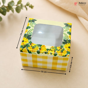 Floral Window Brownie Box for Single Brownie | Pack of 50