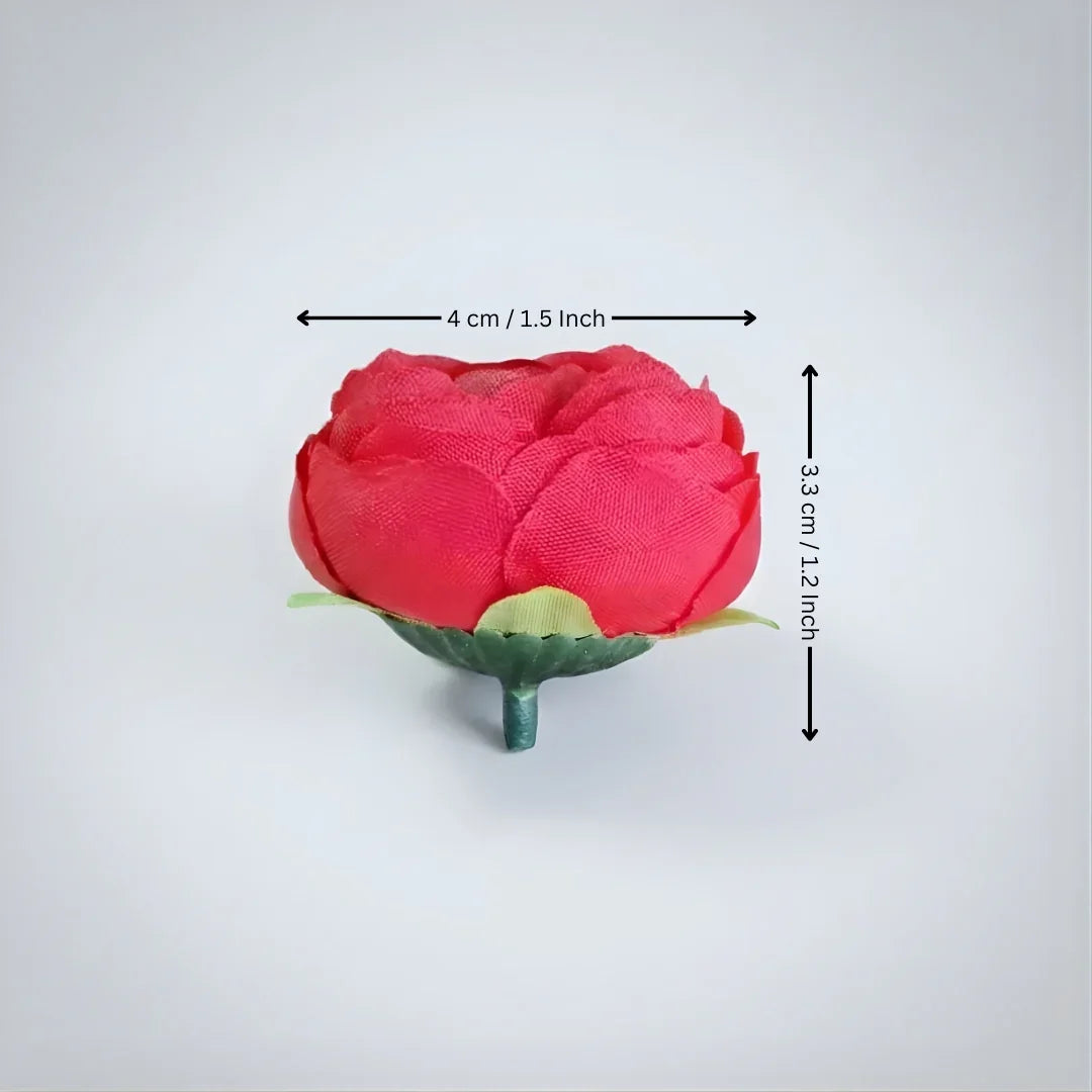 Mini Button Rose Artificial Flowers | Small Craft Flowers | Multi-Color Options | Pack of 50