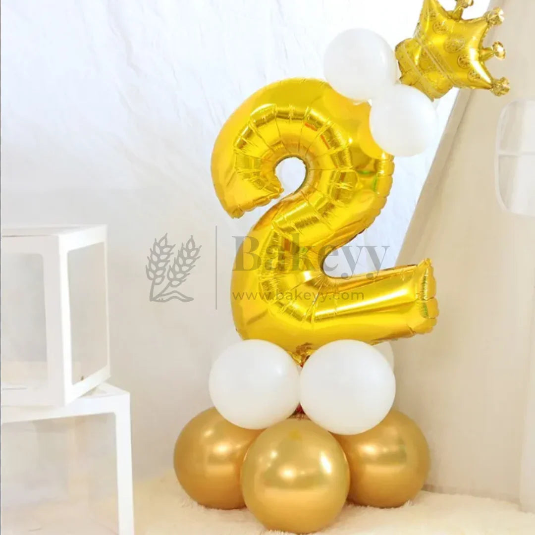Metallic Gold Number 2 Foil Balloon | Party Decoration | 1 Piece - Bakeyy.com - India - Metallic Gold Number 2 Foil Balloon | Party Decoration | 1 Piece - Default Title