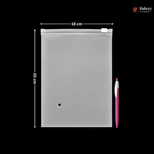 Frosted Zip Pouch with Slider Seal | Transparent Zipper Pouch | Multiple Sizes Availale | Pack of 50