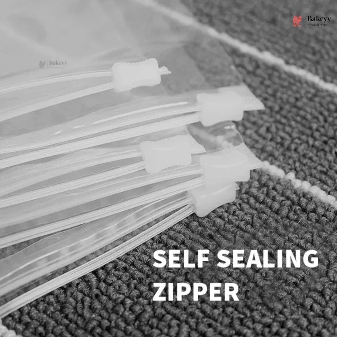 Frosted Zip Pouch with Slider Seal | Transparent Zipper Pouch | Multiple Sizes Availale | Pack of 50