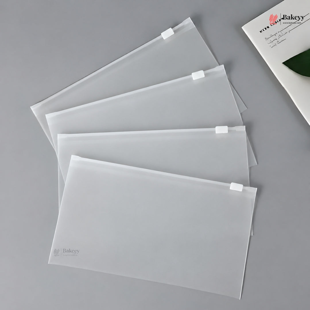 Frosted Zip Pouch with Slider Seal | Transparent Zipper Pouch | Multiple Sizes Availale | Pack of 50