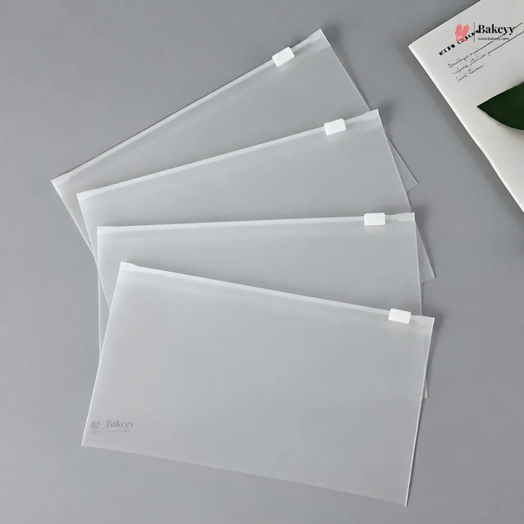 Frosted Zip Pouch with Slider Seal | Transparent Zipper Pouch | Multiple Sizes Availale | Pack of 50