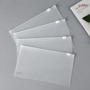 Frosted Zip Pouch with Slider Seal | Transparent Zipper Pouch | Multiple Sizes Availale | Pack of 50