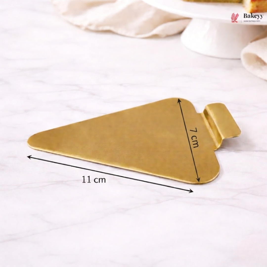 Golden Plastic Triangle Pastry Base | Pack of 20