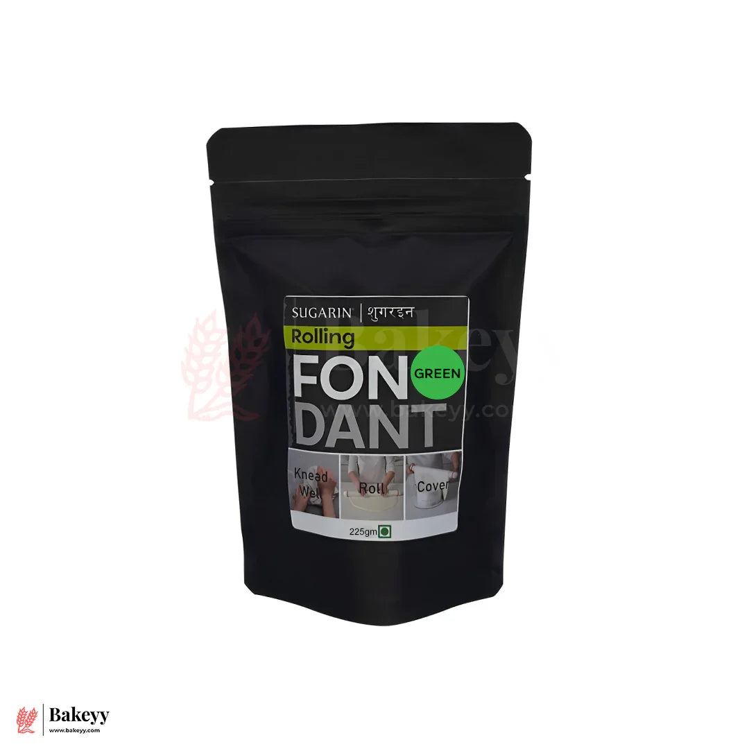 Sugarin Rolling Fondant – Green | 225gm | Ready-to-Use for Cake Covering & Decoration