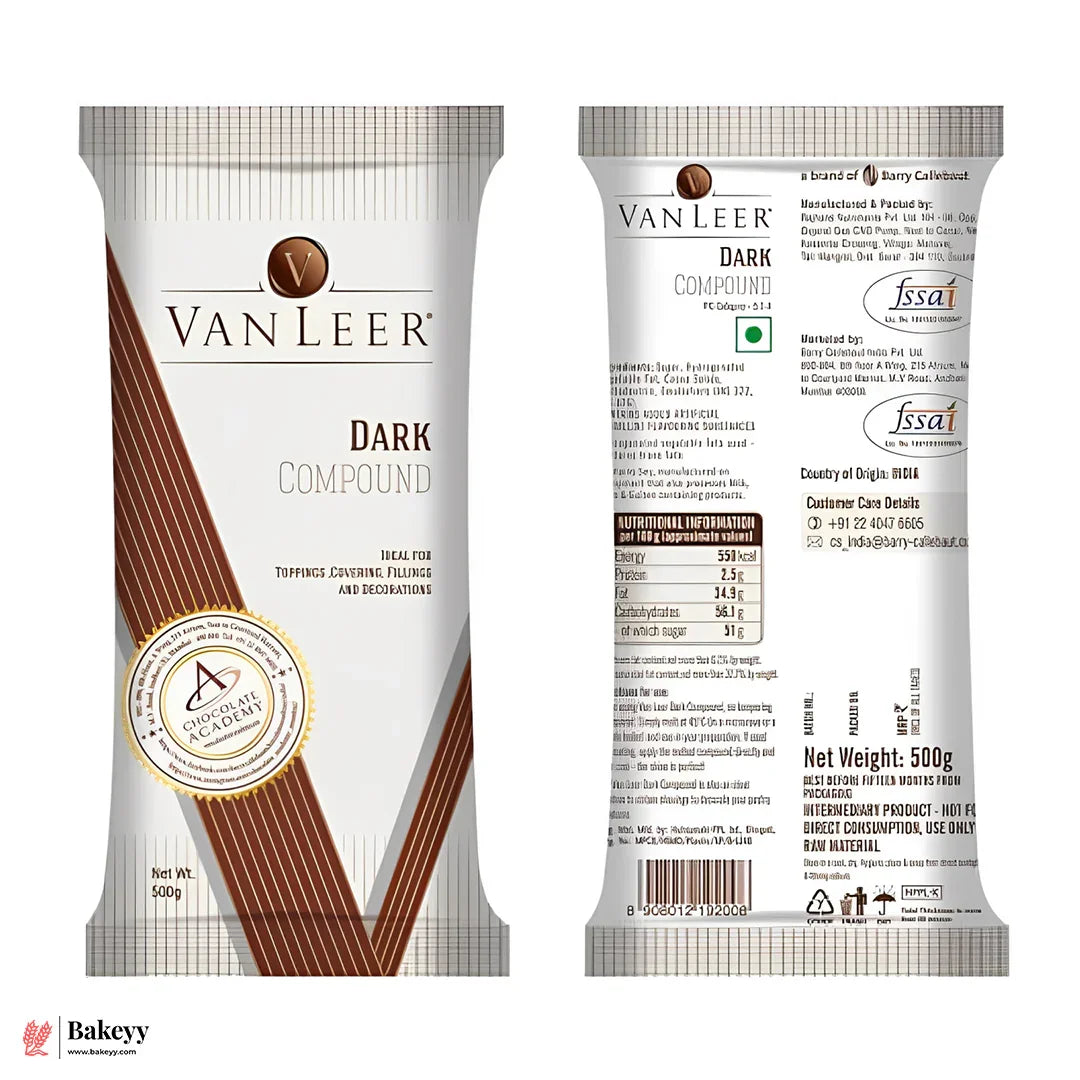 Van Leer Dark Compound Chocolate – 500g | Ideal for Toppings, Fillings & Coatings