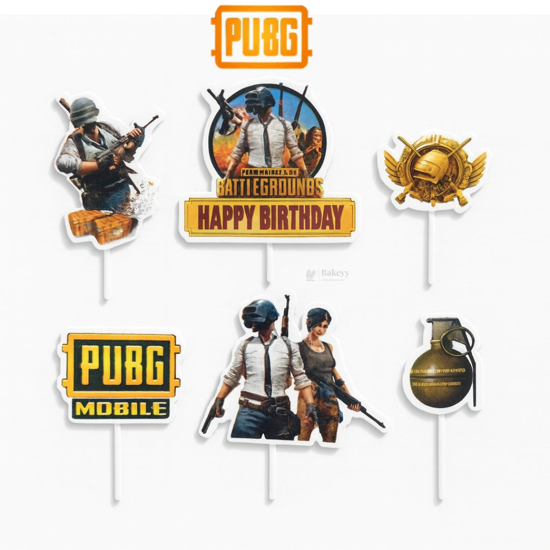 Games Theme Paper Cake Toppers | Gamer Decorations | Video Game Inspired Cake Toppers | Pack of 6