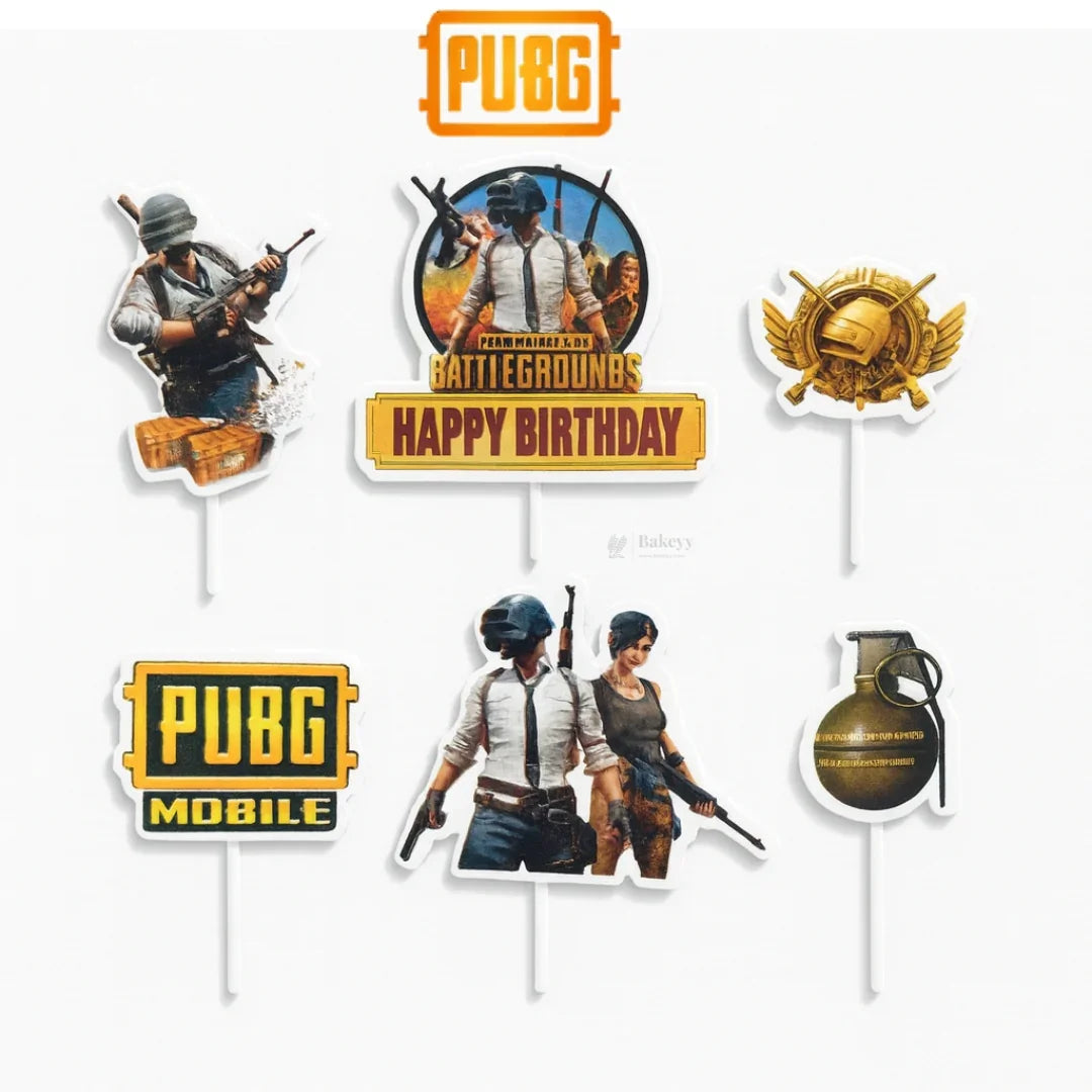 Games Theme Paper Cake Toppers | Gamer Decorations | Video Game Inspired Cake Toppers | Pack of 6