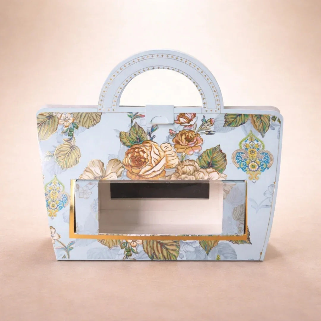 Floral Handle Dry Fruit Gift Box with Transparent Window | Premium Festive Packing Box for Dry Fruits, Chocolates & Hampers | Pack of 10 - Bakeyy.com - India - Floral Handle Dry Fruit Gift Box with Transparent Window | Premium Festive Packing Box for Dry Fruits, Chocolates & Hampers | Pack of 10 - Default Title 750.00