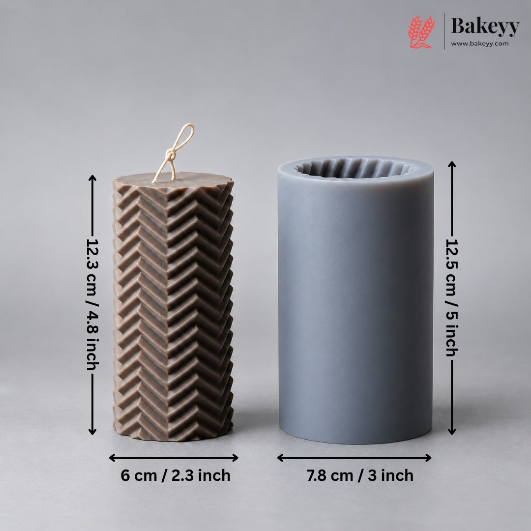 3D Cylinder Stripe Wave Candle Mold Silicone Clay Soap Mould | Cake Mould Fondant Decorating Cake