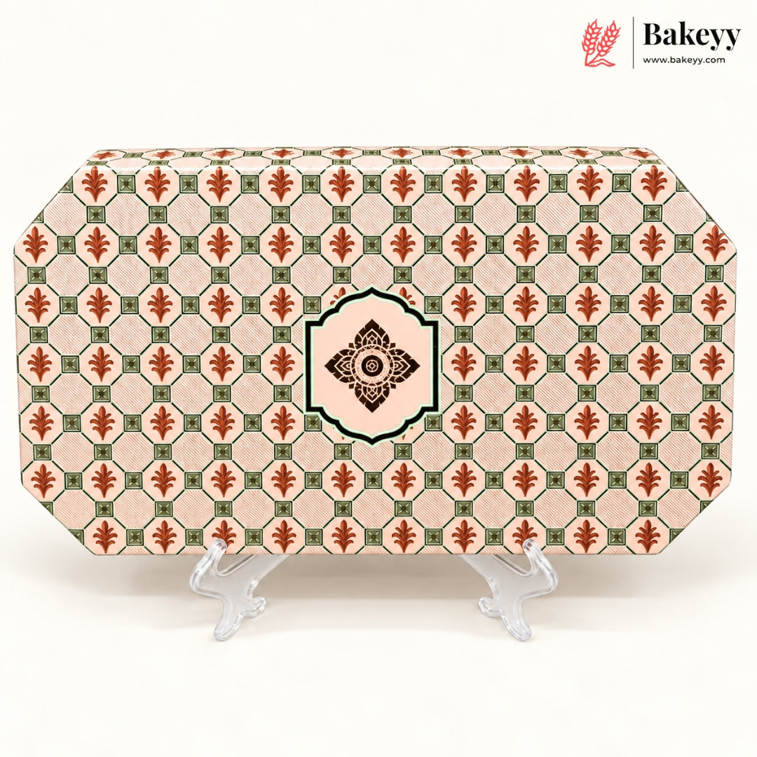Embossed Printed Sweet Box with Golden Cavity | 4 Designs | Pack of 1