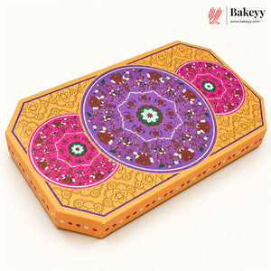 Embossed Printed Sweet Box with Golden Cavity | 4 Designs | Pack of 1