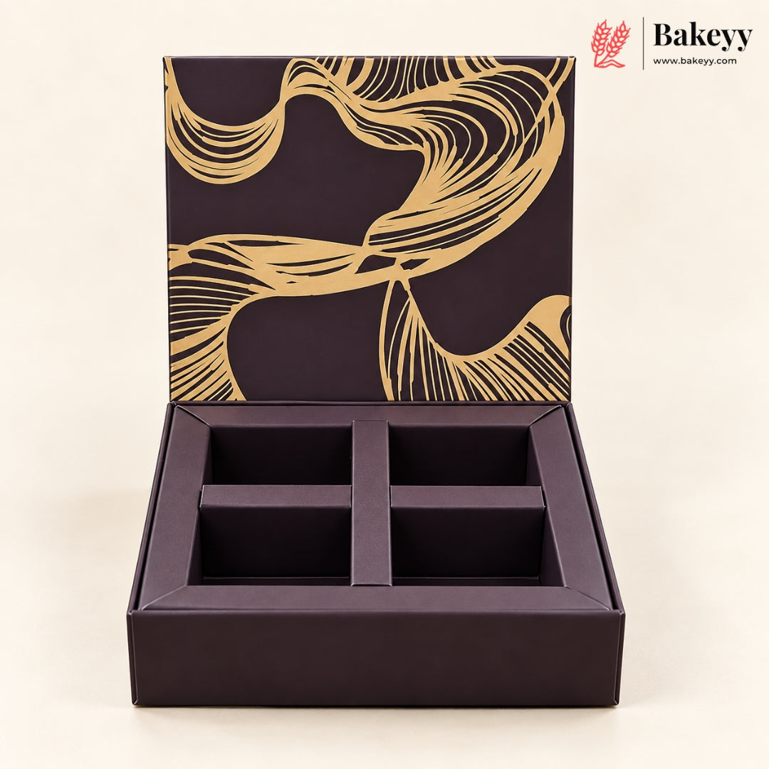 Printed Chocolate Box with Cavity Insert | 2 Designs | Pack of 1