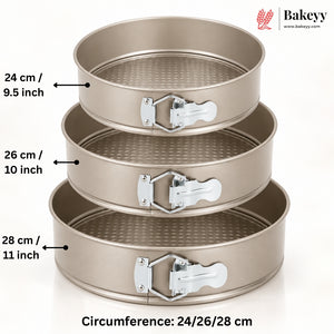 Premium Springform Cake Pan Set - 3 Pieces (Non-Stick, Leak-Proof)