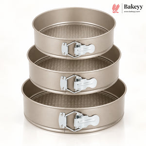 Premium Springform Cake Pan Set - 3 Pieces (Non-Stick, Leak-Proof)
