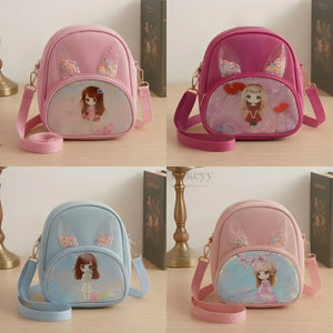 Girls Mini Backpack Crossbody Bag with Glitter Window & Bunny Ear Design | Pack of 1