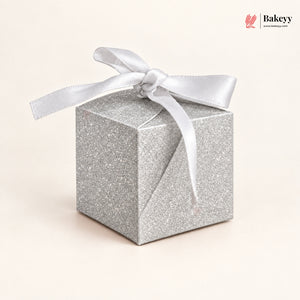 Glitter Cube Ribbon Gift Box | Festive & Diwali Favor Packaging