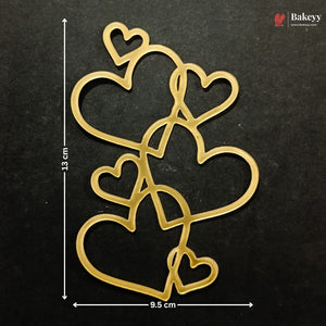 Gold Metallic Cake Topper Cutouts Set | Assorted Designs for Cake Decoration | Pack of 1