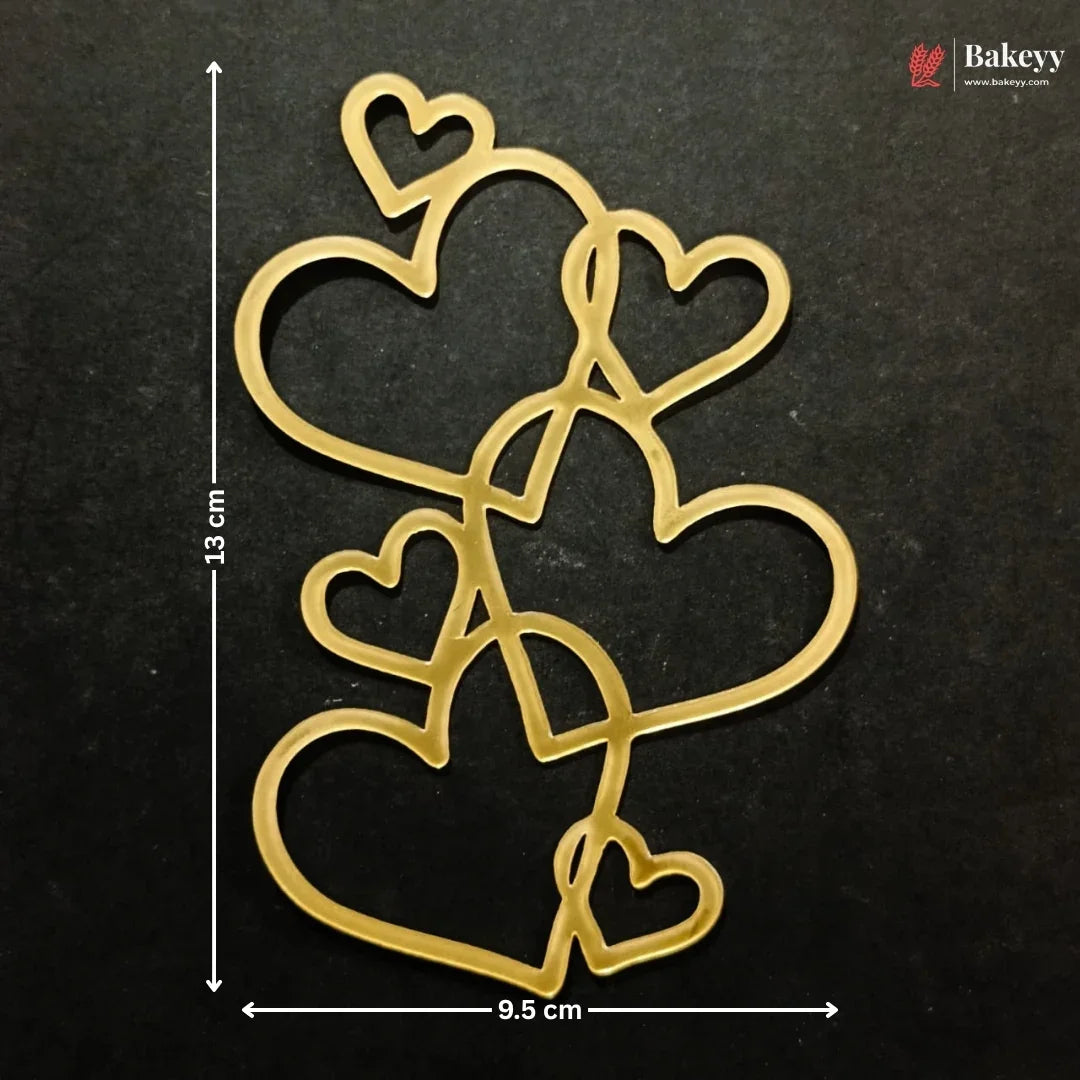 Gold Metallic Cake Topper Cutouts Set | Assorted Designs for Cake Decoration | Pack of 1