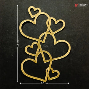 Gold Metallic Cake Topper Cutouts Set | Assorted Designs for Cake Decoration | Pack of 1