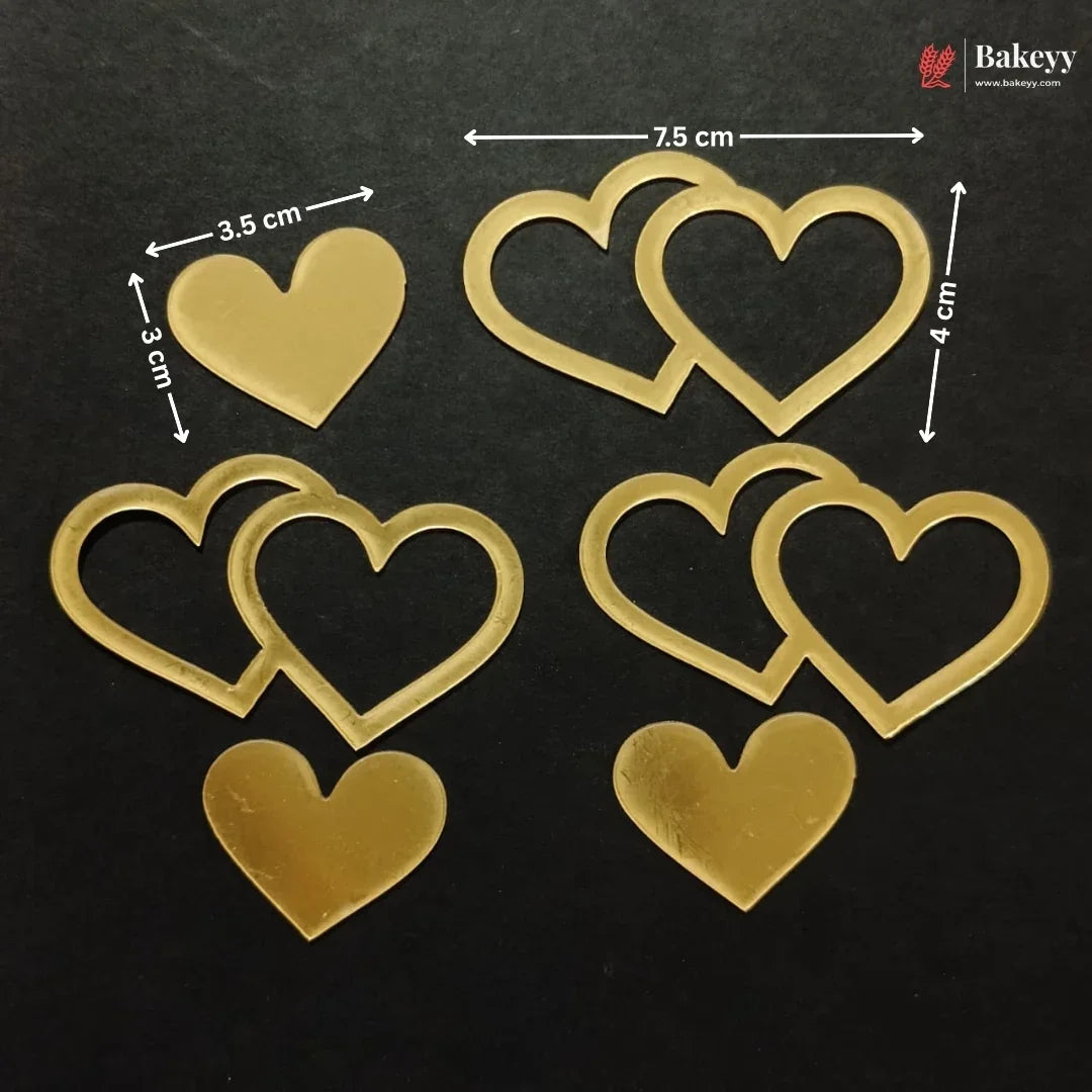 Gold Metallic Cake Topper Cutouts Set | Assorted Designs for Cake Decoration | Pack of 1
