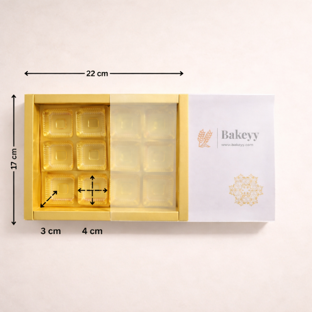 Gold Sliding Chocolate Box with Gold Cavity | Premium Rigid Gift Box for Chocolates | Pack of 10 (Copy) (Copy)